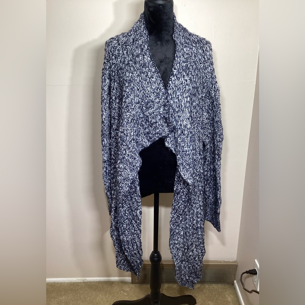 Confess Navy Blue and White Crochet Cardigan Size 2X